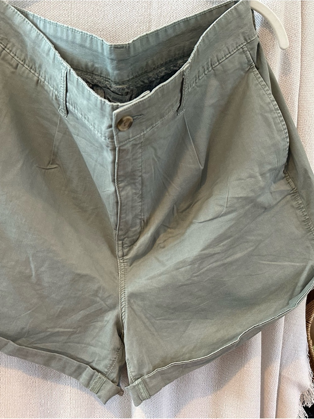 Women AE Olive Green Shorts 16